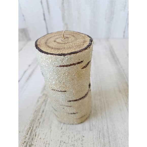 Pottery Barn candle birch glass sugared tree decor - Picture 3 of 8